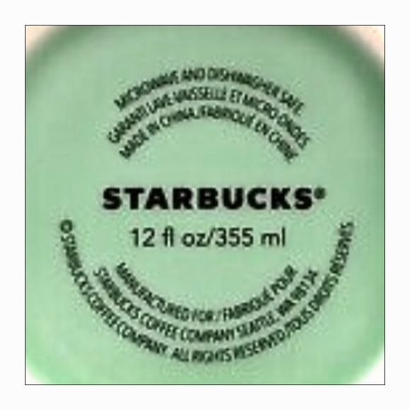 Starbucks 12 oz Jade Green Ceramic Coffee Mug with Embossed 3D Floral Design - Picture 9 of 9